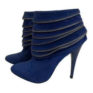 CR Luxe Blue Suede Bootie Size 5.5
